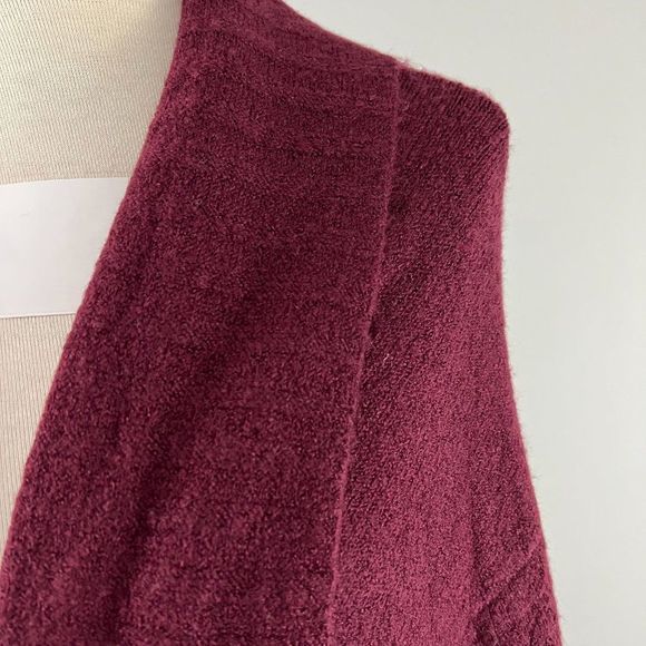 NWT AFRM Red Burgundy Long Open Cardigan (Plus‎ O/S) - Picture 3 of 10